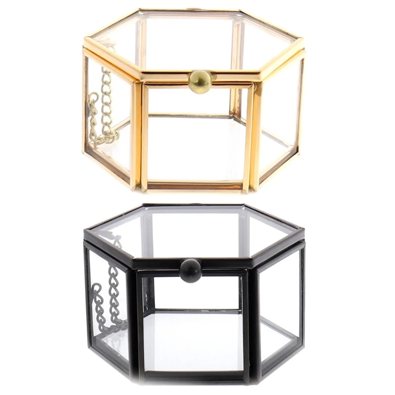 

Creative Empty Geometrical Glass Jewelry Box Jewelry Organize Holder Rings Box