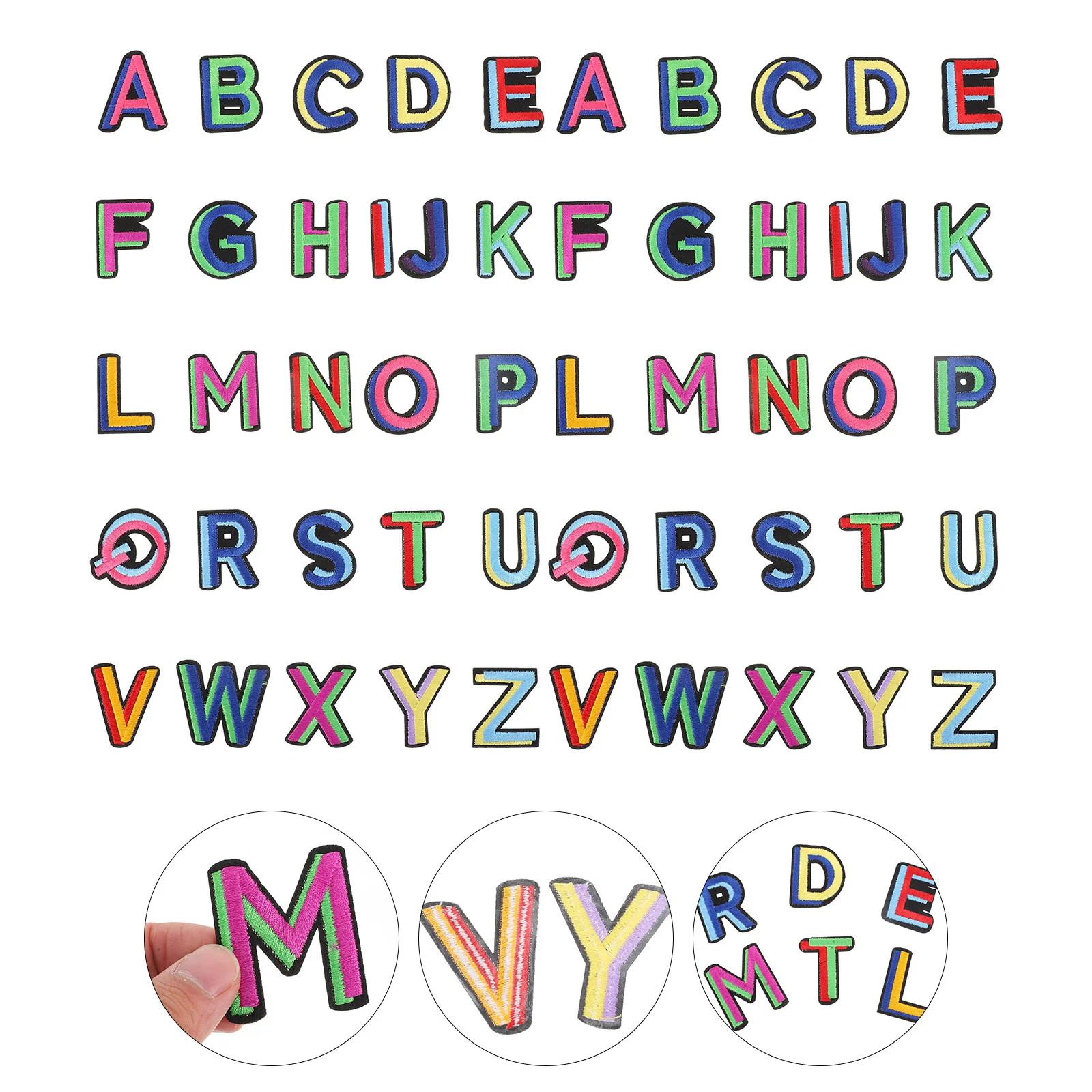 

52pcs Alphabet Clothing Accessories Colorful Practical Chic Craft Applique