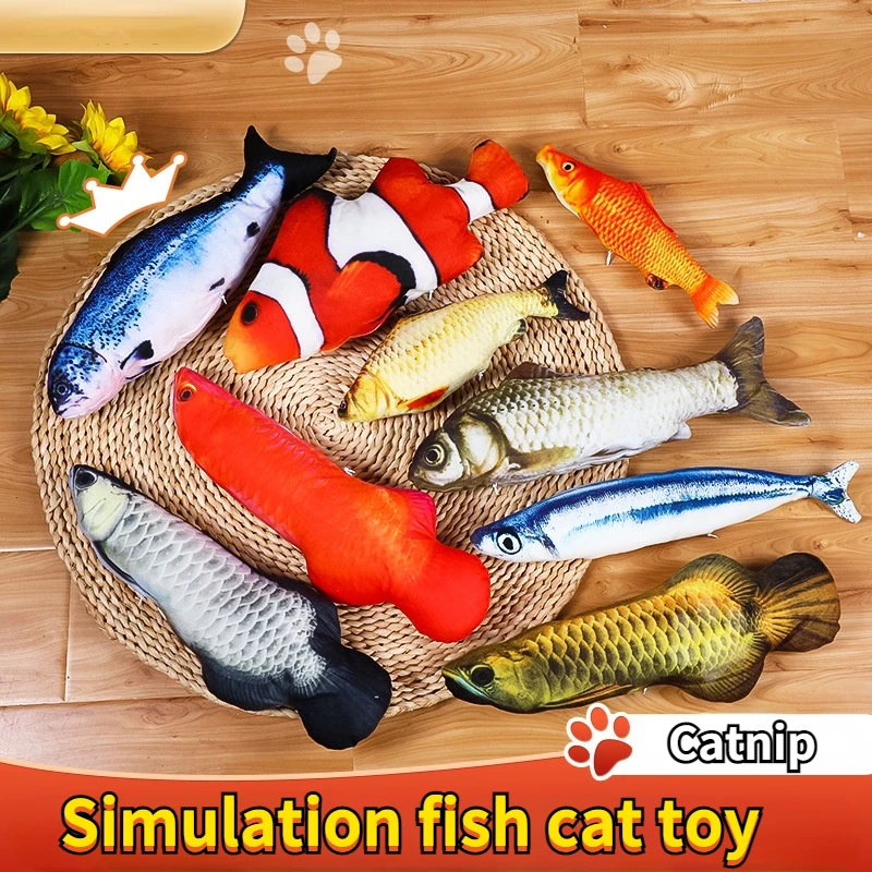 

Игрушка-имитация кошек, рыба, игрушка для дразников, котенок, плюшевая кукла С Кошачьей Мятой, игрушки для кошек, интерактивные товары для ко...