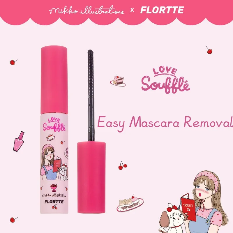 

FLORTTE MIKKO Co Branded Eye Black Mascara Easy To Remove Women's Eye Cosmetics Waterproof Lasting Quick Drying Mild Makeup