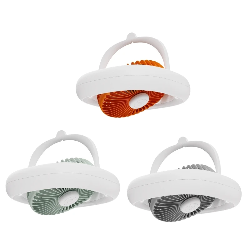 

7inch 4000mAh Remote Control Oscillating Fan 4 Gears USB Desk Ceiling Fan for Camper Warm Light LED Lamp .