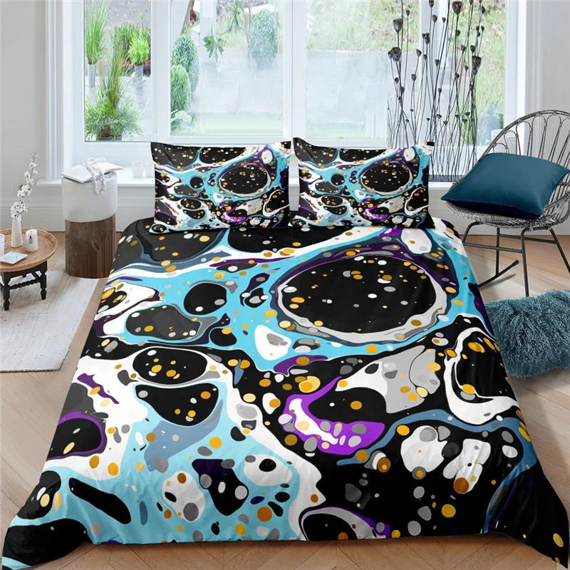 

Luxury 3D Marble Texture Print Kids Teens Bedding Set Comfortable Duvet Cover Pillowcase Home Textile Single Queen and King Size
