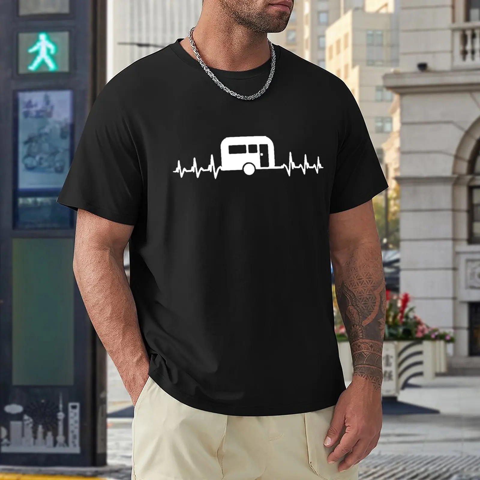 

Its In My HeartBeat Caravanning T Shirts Men Shirt Fashion Clothes Graphics Sweatshirt 100% Cotton TShirts Tee Top