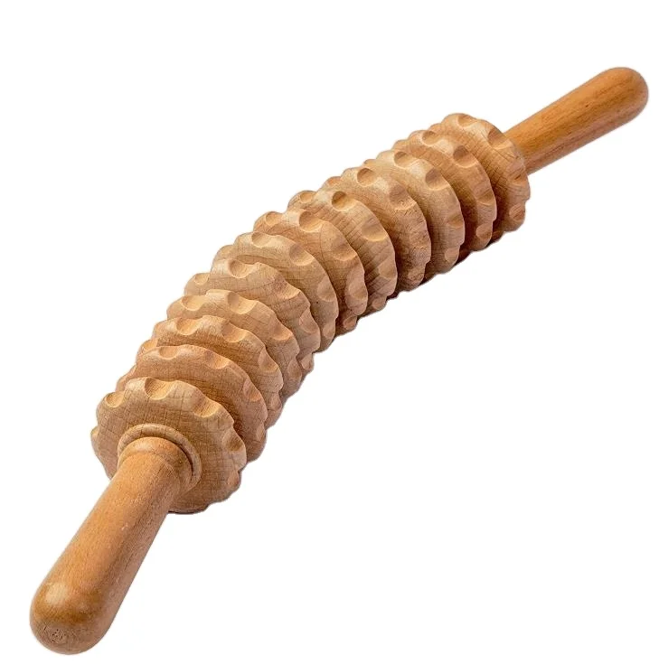 

Anti Cellulite Massage Waist Thigh Roller Tool Massager Wooden