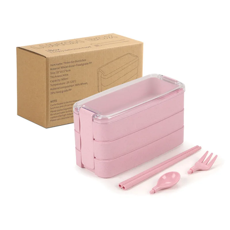 

Wheat Straw Lunch Box Healthy Bento Boxes Microwave Dinnerware Food Storage Container Soup Cup Lunch Box