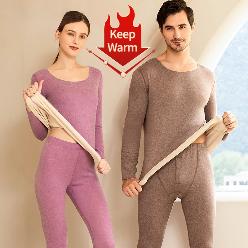 Winter Woman Sexy Thermal Underwear Fleece Set Outdoor Sport Warm Lingerie Thin Long Johns T-Shirt Heating Fitness Tight Suit