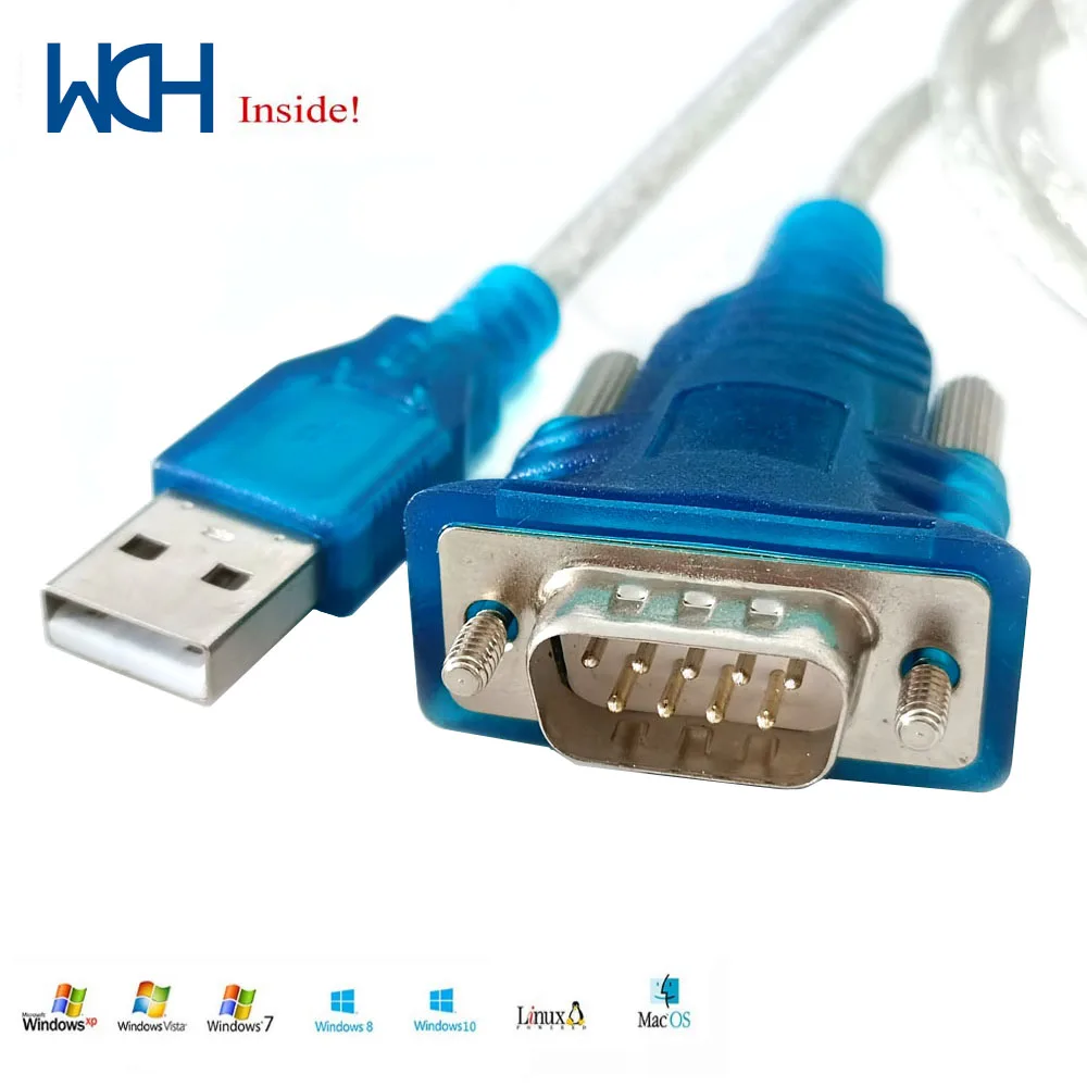 Последовательный адаптер WCH CH340 USB RS232 кабель DB9 штекер VCP преобразующий шнур