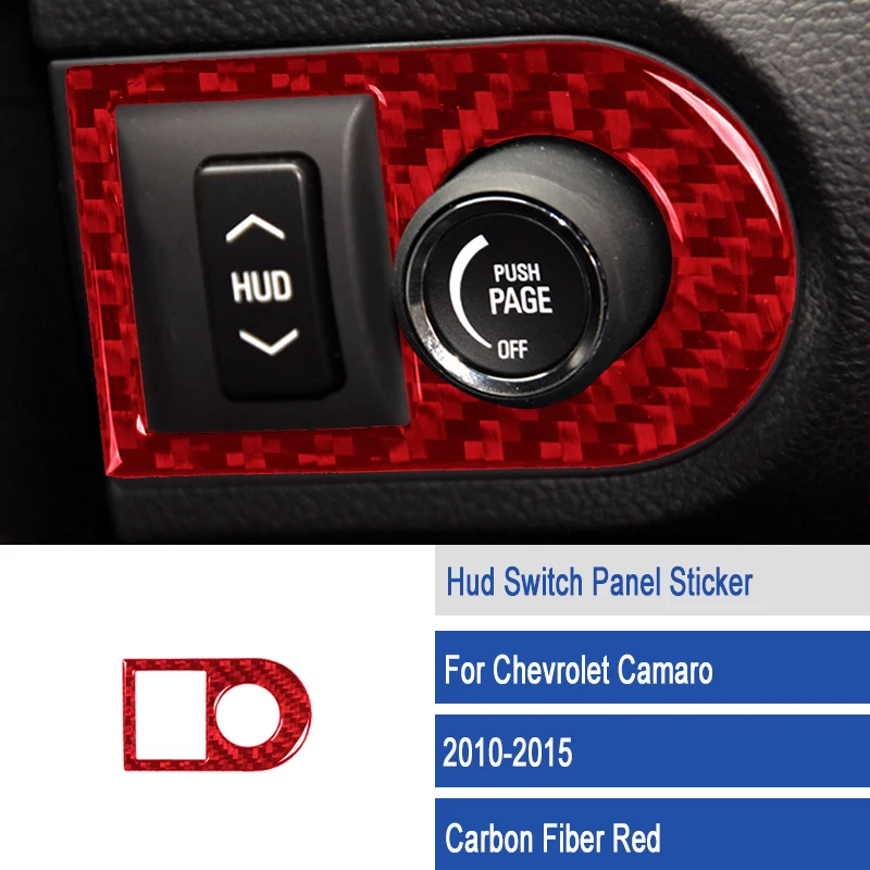 

Наклейки для салона автомобиля Chevrolet Camaro 2010-15, панель кнопки переключателя HUD, покрытие из углеродного волокна, декоративные наклейки, отделка
