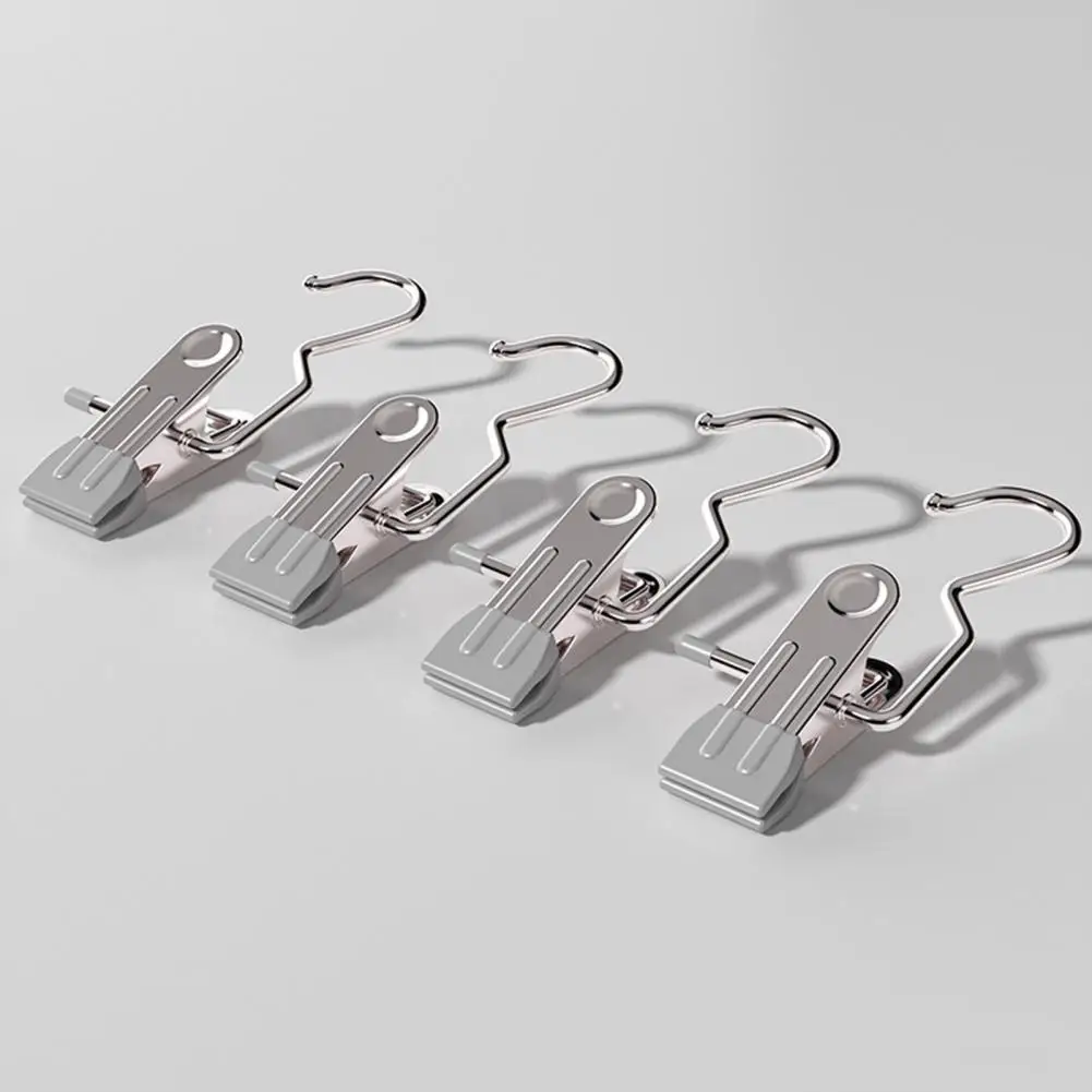 

Non-damaging Hanger Clip Durable Metal Clothespin Hooks Space-saving Hanger Clips for Pants Hats Towels Ideal Closet Storage