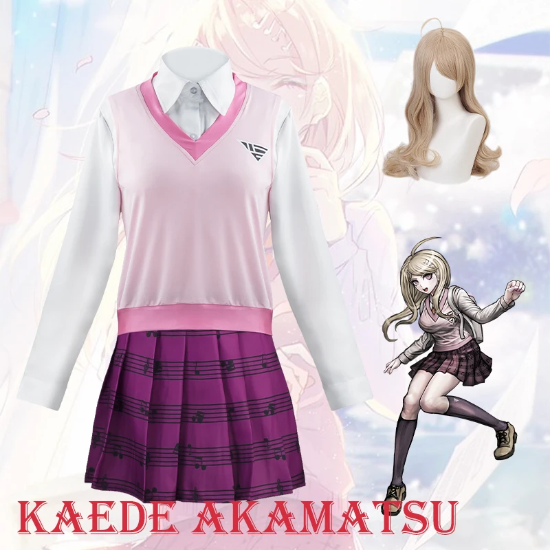 

Kaede Akamatsu Cosplay Costume Anime Super Danganronpa Uniform For Woman Halloween