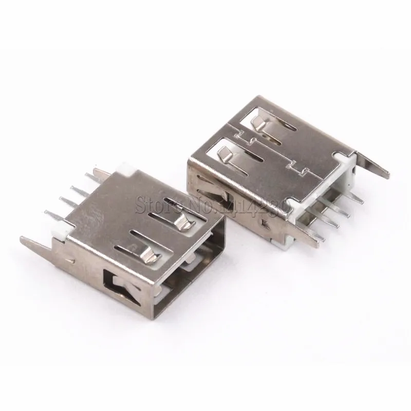 

10 шт., коннекторы USB Type-A с прямыми ножками, 180 градусов