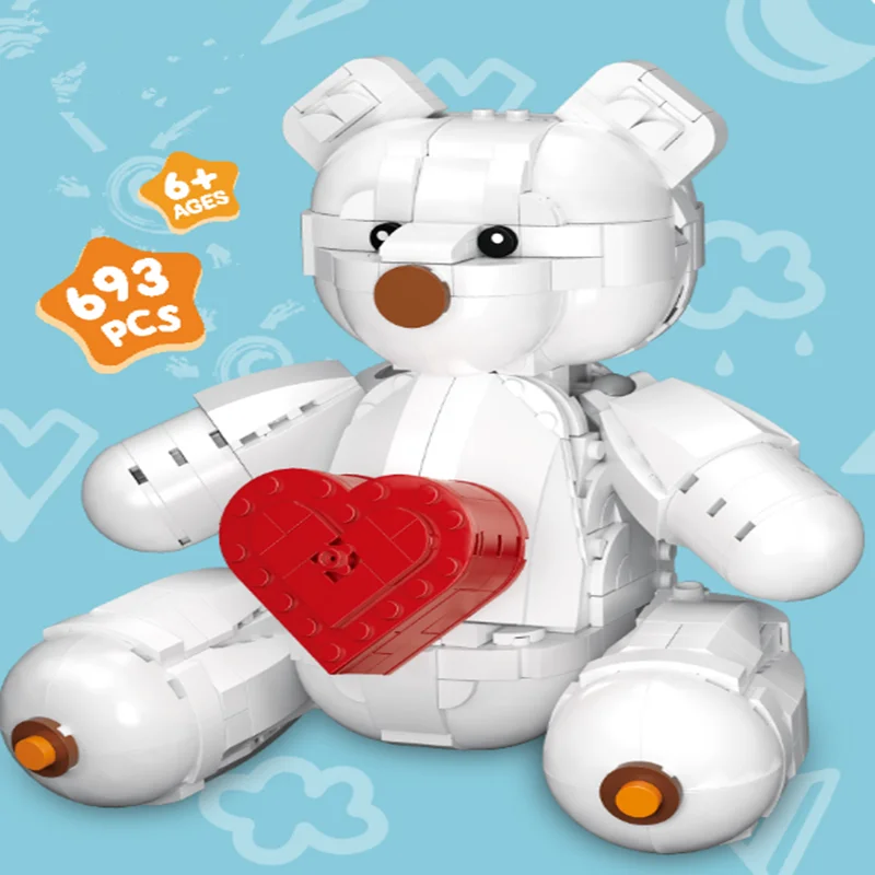 

Building Block Big White Bear DIY Assemable Panda Mini Blocks Educational Animal Toys for Children Building Blocks Model Bricks