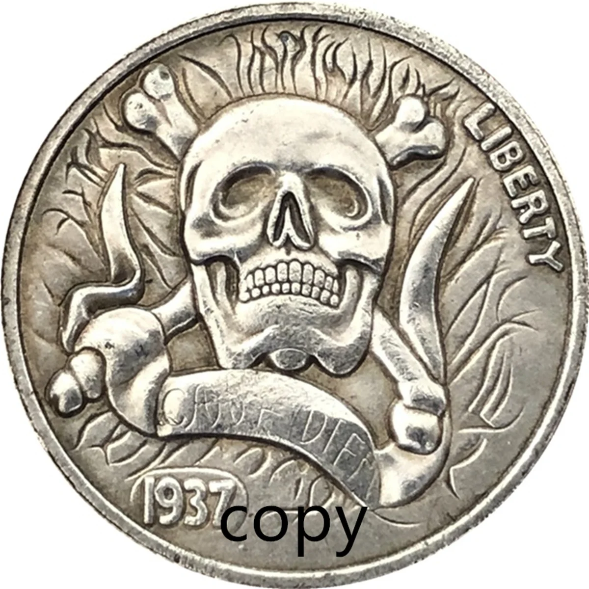 

Skeleton of Buffalo HOBO COIN Rangers US Coin Gift Challenge REPLICA Commemorative Coin - REPLICA Coin Medal Coins Collection