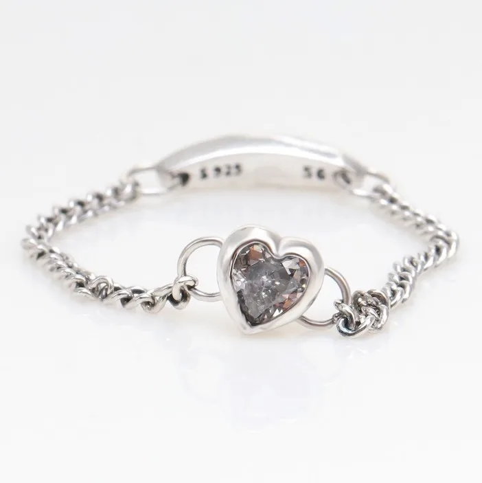 

Authentic 925 Sterling Silver Clear Sparkling Heart With Crystal Ring For Women Wedding Party Gift Europe Fashion Jewelry