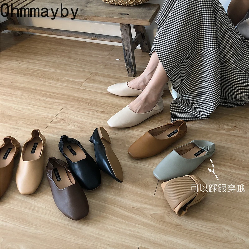 

2022 Spring Elegant Women Loafers Slip On Flat Ballet Shoes Shallow Ladies Casual Flats Heel Soft Sandals