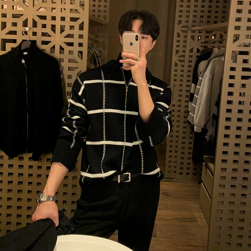 

New Brand Luxury Soft Stripe Sweater Men Top Quality Pullover Slim Fit Jumpers Warm Knitted Casual Men Clothing 2023 E48