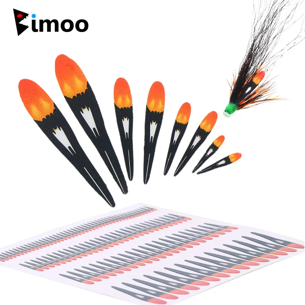 

Bimoo Pre Cut Artificial Jungle Cock Eye Substitute Feather Sticker Classic Wet Fly Buzzer Midge Streamer Fly Tying Materials