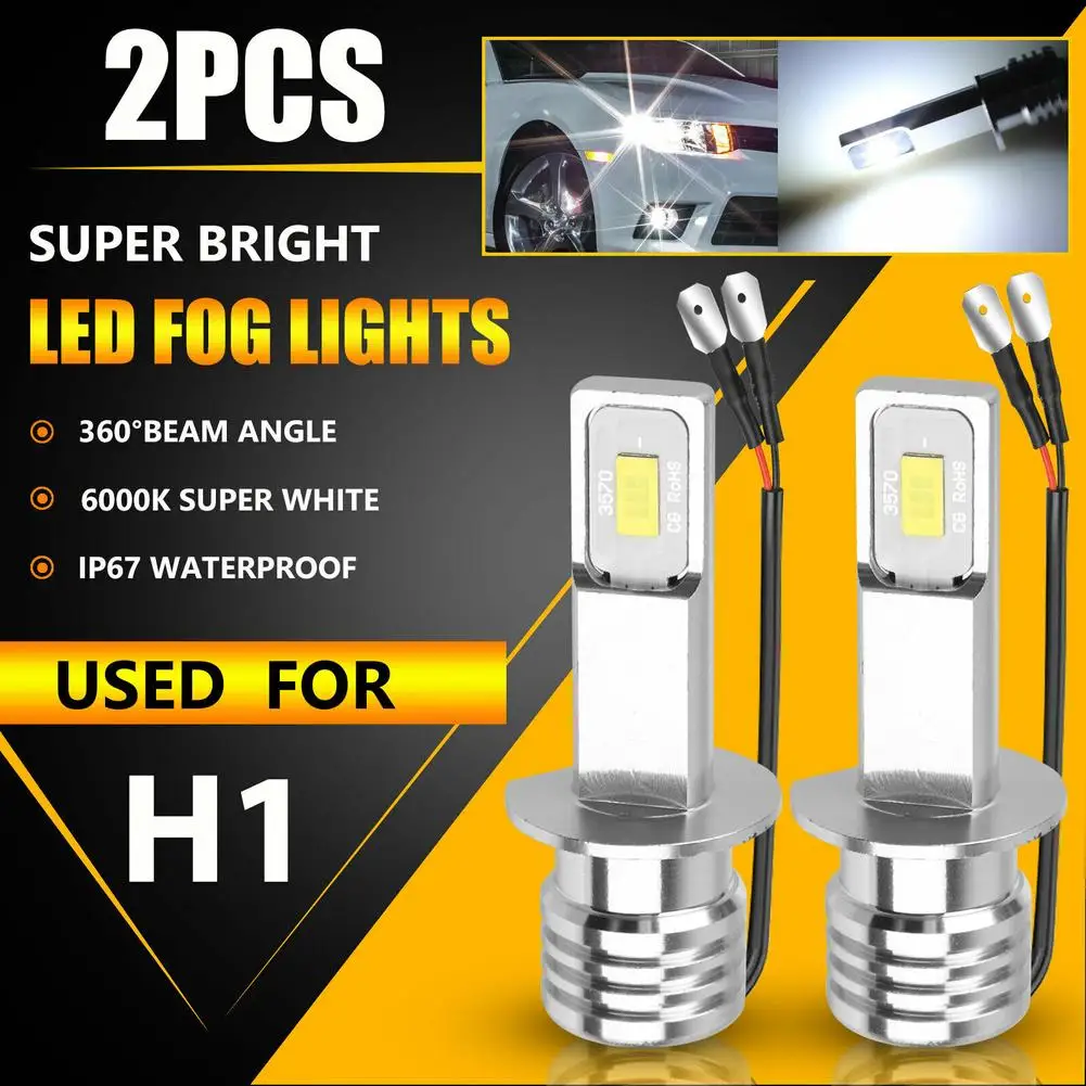 

[ Ready Stock ] 2 Pcs H1 Led Headlight Kit 100w 10000lm Fog Driving Drl Bulb 6000k Ultra-white Ip67 Waterproof Replacement Parts