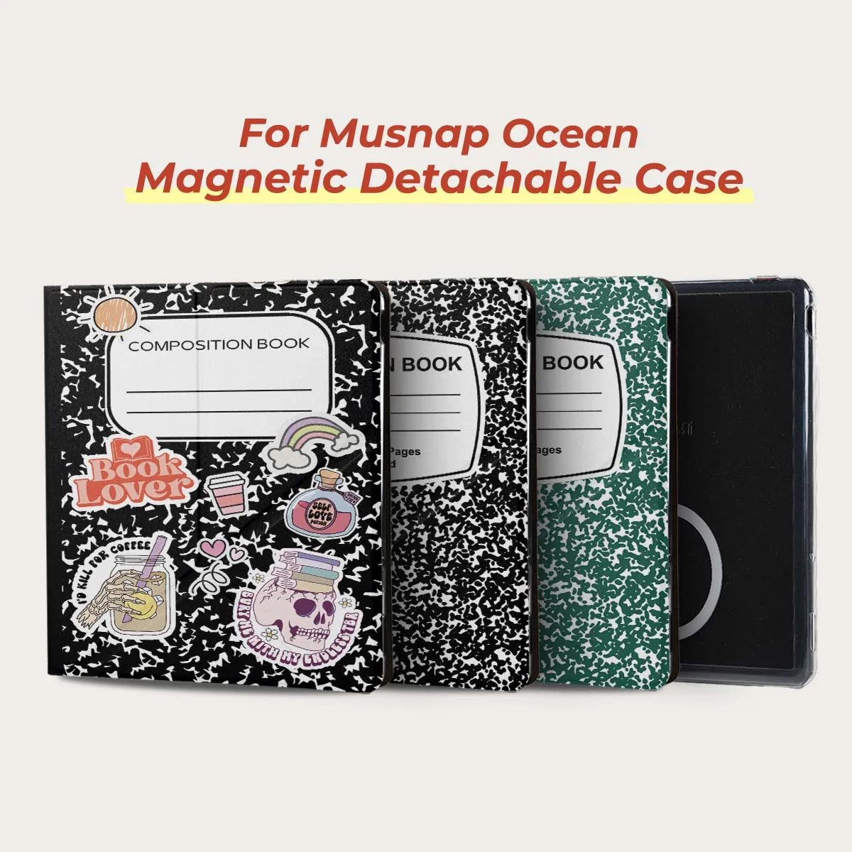 Фото Магнитный съемный чехол Twosheep для Musnap Ocean Oceanc iReader Ocean5pro Ocean5c 7 дюймов с функцией автоматического включения/выключения экрана, классический стиль для ноутбуков №1