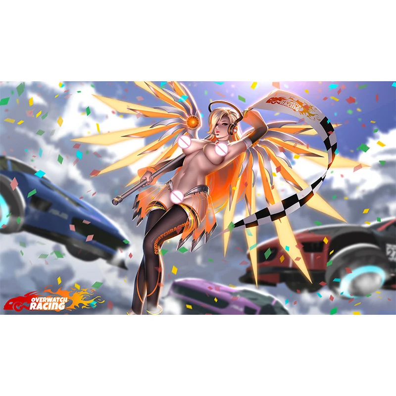 Картина на холсте для игр Overwatch с изображением ангела милосердия фотографический