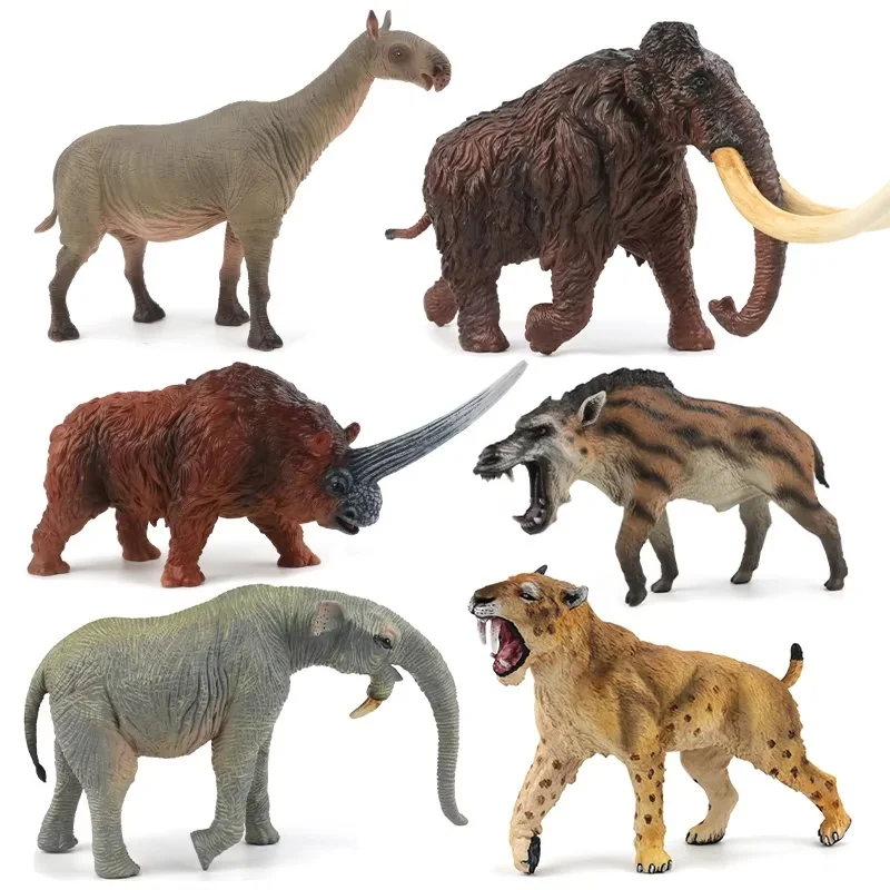 Фото В наличии новая образовательная игрушка Canma Mammoth Machairodus Deinotherium Paraceratherium Daeodon доисторическая модель животного игрушка №4
