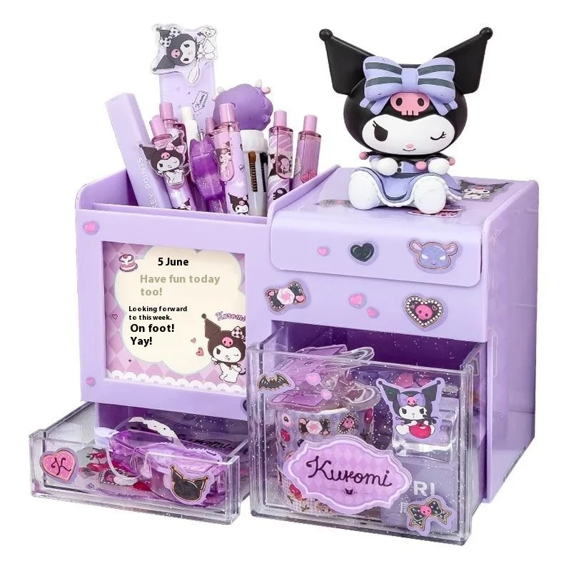 Оригинальный ящик для хранения мелодии Sanrio Kuromi девочек Yugui собак начальной школы