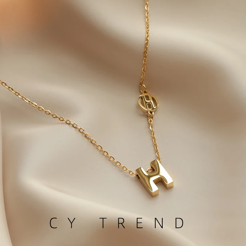 H Necklace Women Senior Choker Sweater Birthday Gift for Girlfriend Autumn and Winter