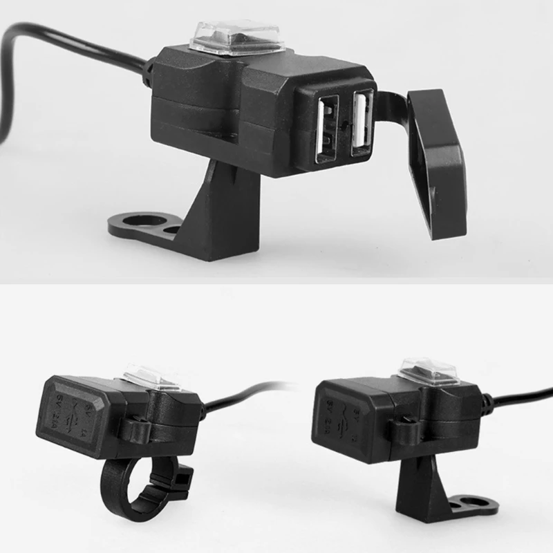 

Зарядное устройство с двумя USB-портами на руль-быстрое зарядное устройство для автомобиля-розетка для источника питания-адаптер водонепроницаемый для автомобиля мотоцикла лодки H9EE