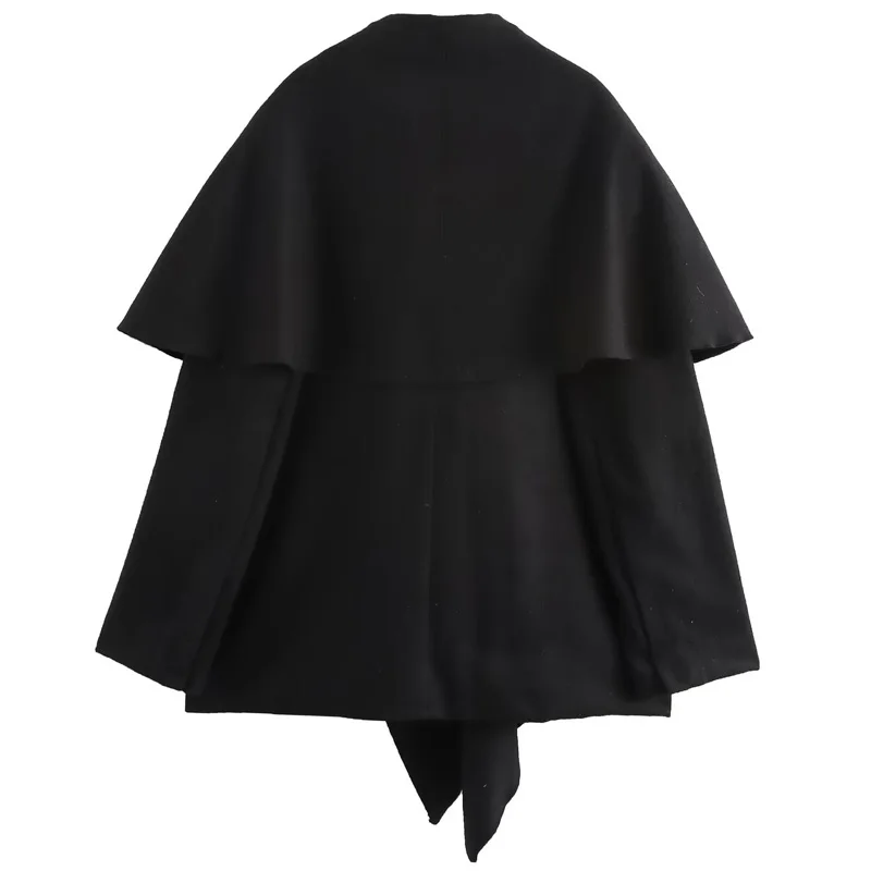 TRAF 2024 женский пиджак офисная одежда женская черная верхняя шерстяное пальто