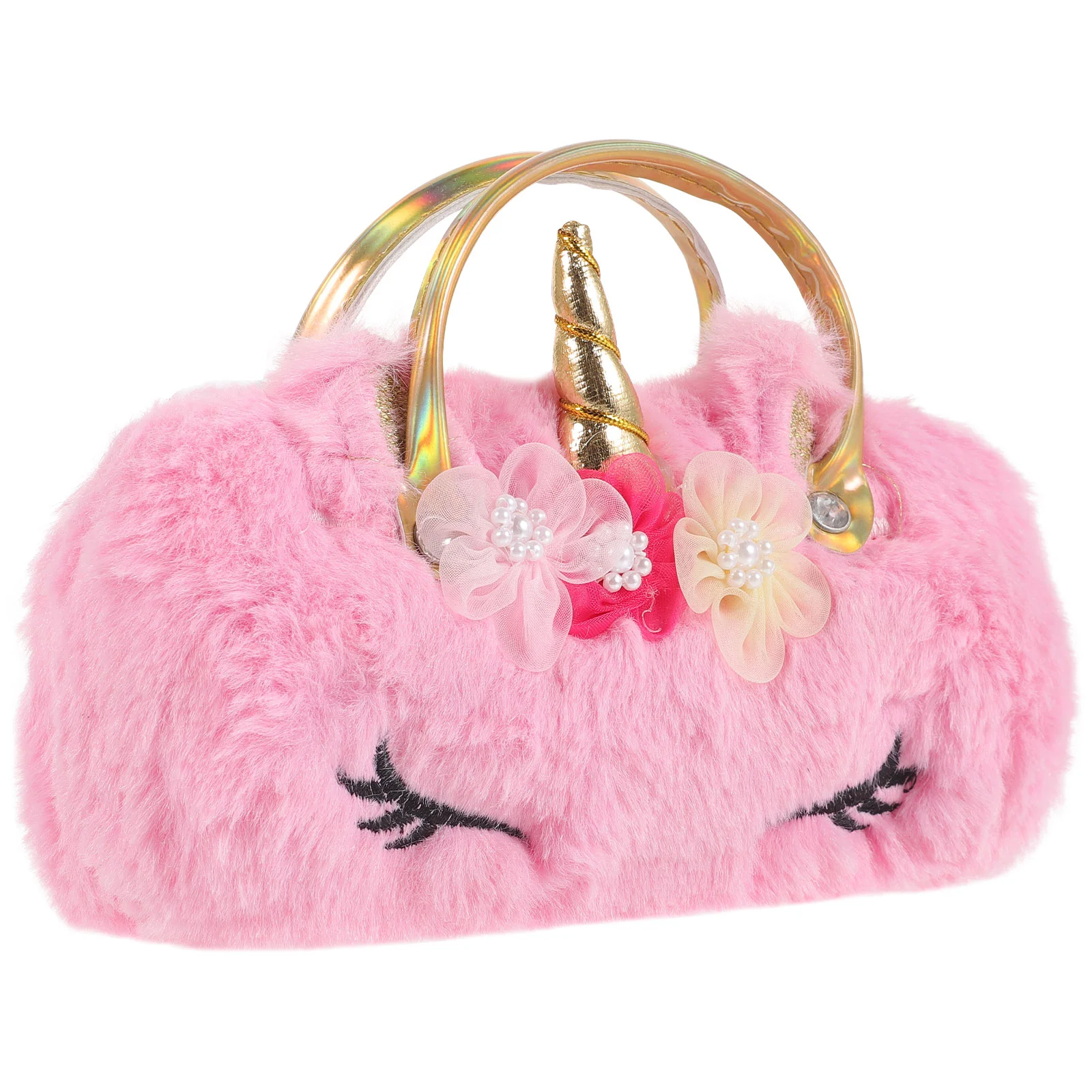 

Портативные солнцезащитные очки, детские очки, искусственные очки, Плюшевые очки с ручкой в виде единорога