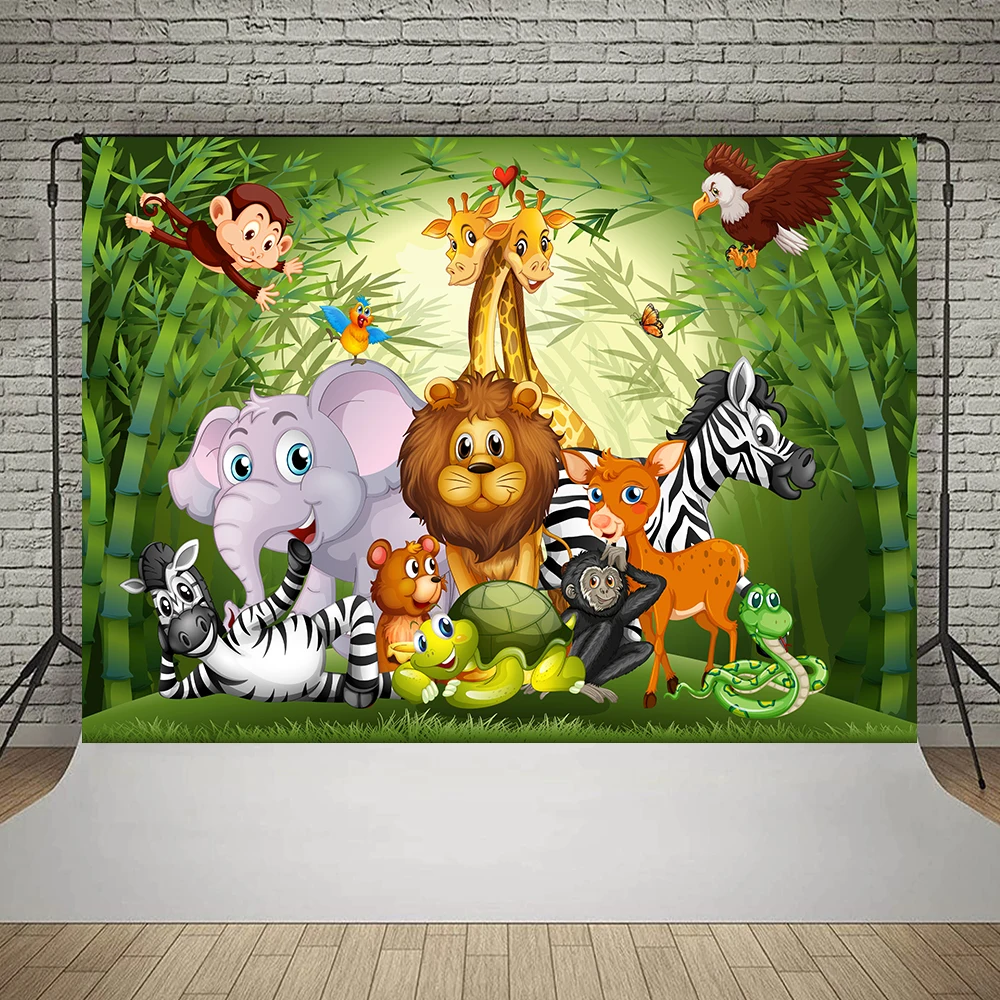 Мультяшные животные дикие сафари джунгли тематическая вечеринка на день