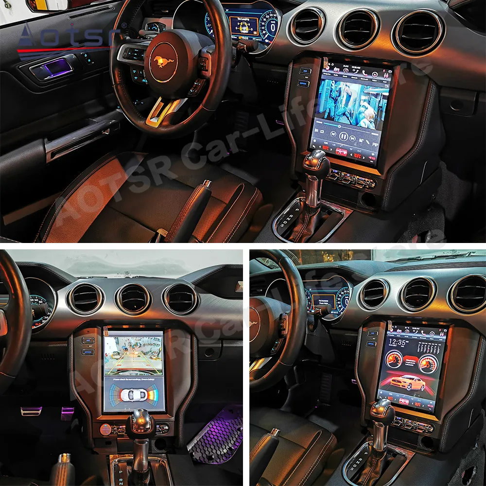 Мультимедийный стереоплеер Qualcomm с вертикальным экраном Android для Ford Mustang 2015 2016 2017
