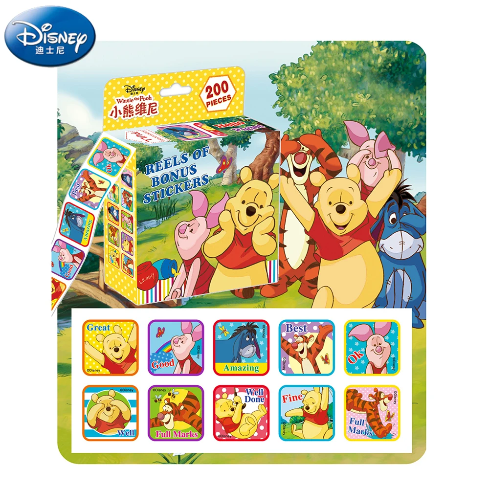 

200 Pieces Children's Disney Cartoon Stickers For Boys Girls Lovely Frozen Princess Mickey Mouse Cars Reward Sticker Kids Toys