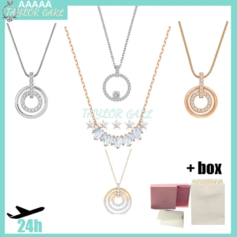 S925 серебро высокого качества оригинальный логотип ожерелье комплект ювелирных