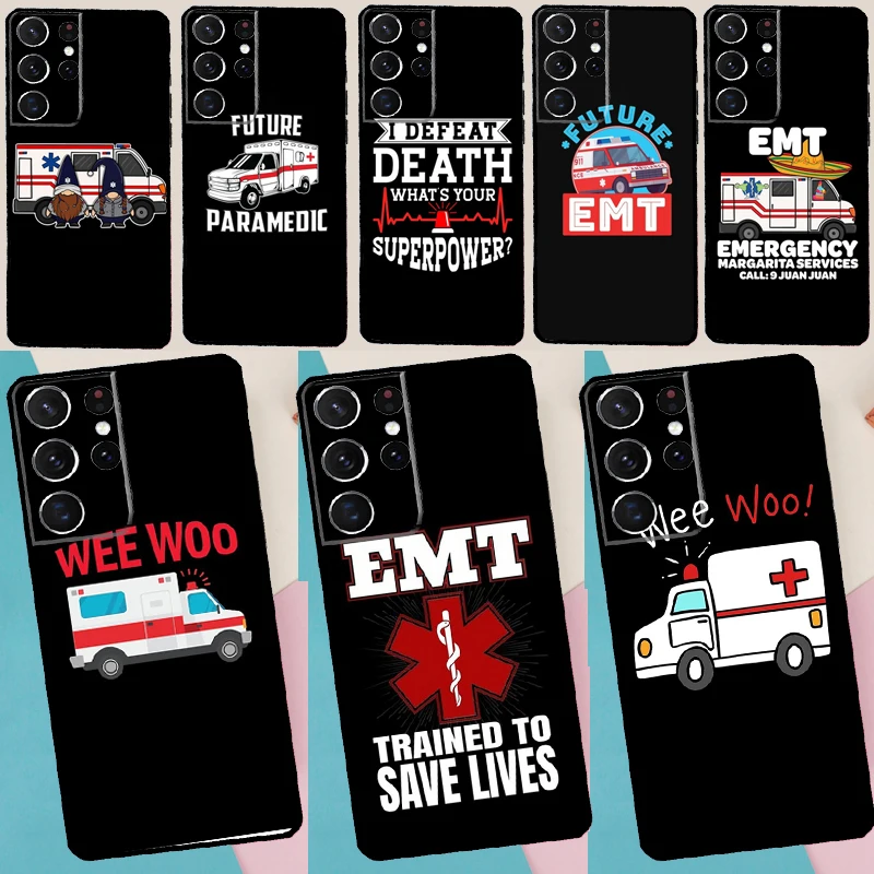 EMT EMS Ambulance Soft Case For Samsung Galaxy S22 Ultra S8 S9 S10 S20 FE S21 Plus S10e Note 20 Ultra Cover