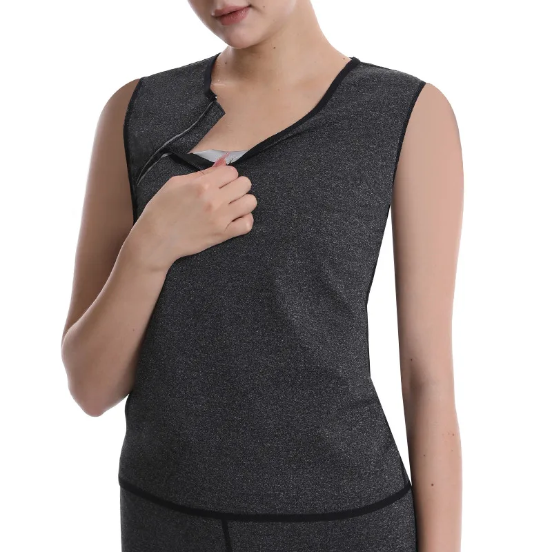 

2022 Women's Hot Sweat Sauna Suit Weight Loss Workout Body Shaper Long Sleeve Tops Zipper Shapewear Waist Trainer Slimming Shirt