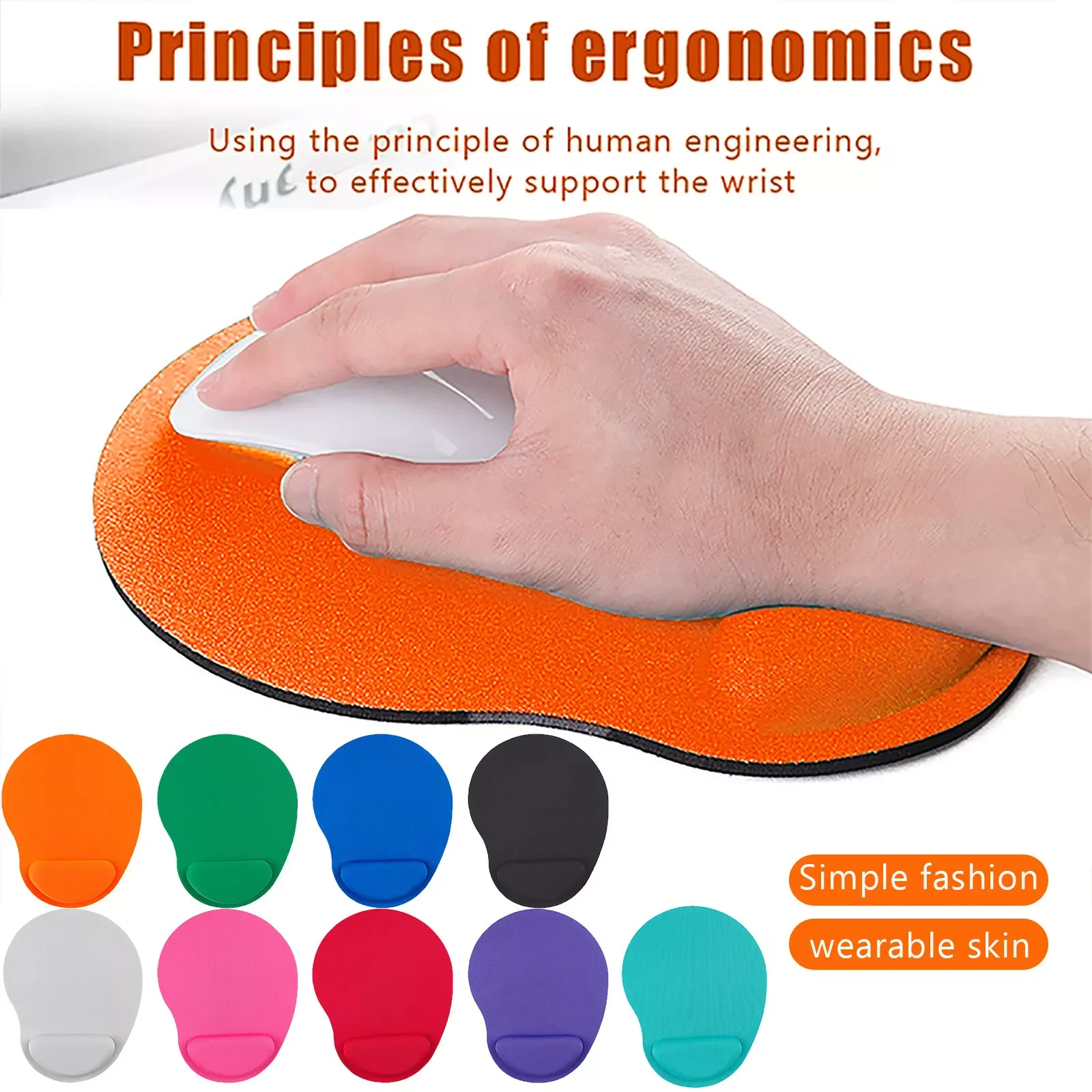 

Mouse Pad Creative Small Feet Computer Game Solid Color Bracer Mouse Pad Fashion Comfortable For Laptop PC Pad Dropshipping