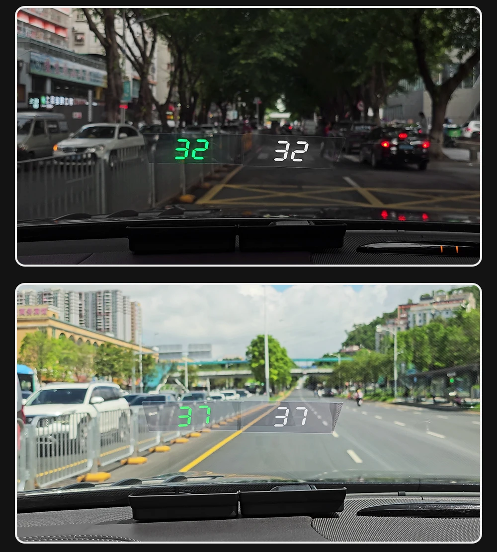 Фото Автомобильный проекционный дисплей (HUD) W1 с GPS, USB, крупным шрифтом, отображением скорости (км/ч, мили/ч), для всех автомобилей, электроника для авто. №5