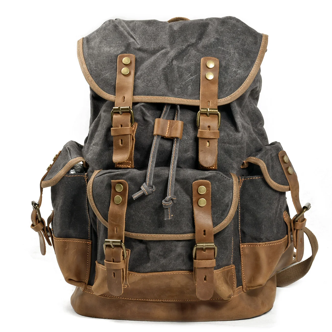 

Waterproof Waxed Canvas Backpack Men Backpacks Leisure Rucksack Travel School Bag Laptop Bagpack men vintage shoulder bookbags