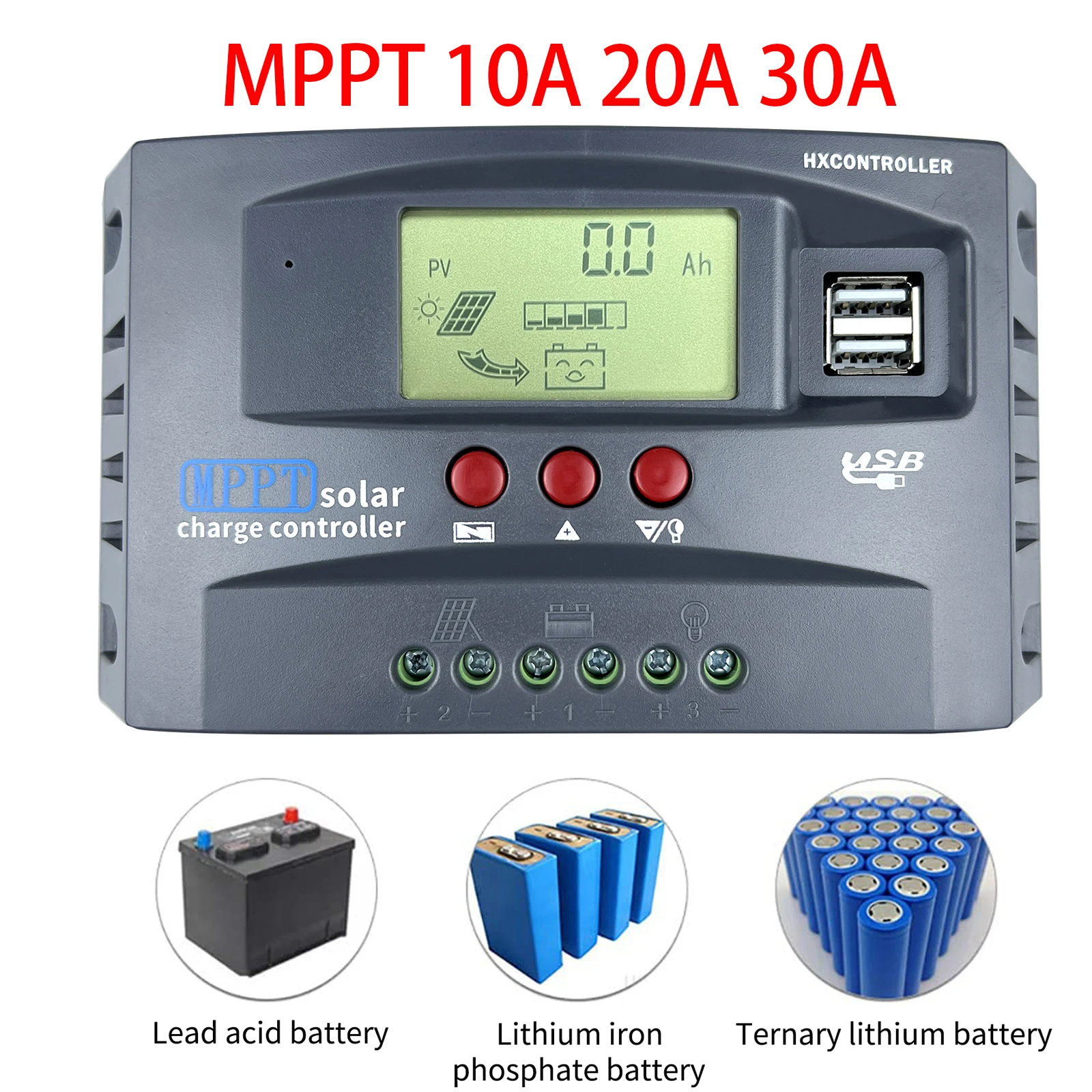 

720W 480W 240W 120W MPPT Solar Charge Controller 10A 20A 30A PV Solar Panele Regualtor For 12V 24V Lifepo4 Lithim GEL Battery