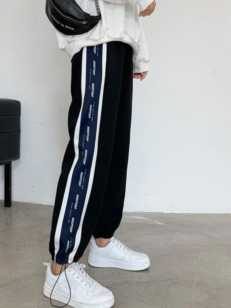 Хаучжоу Харадзюку большие серые женские спортивные штаны для бега Мешковатые