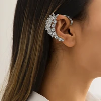 2022 new metal butterfly ear clips without piercing ladies shiny zircon ear clips earrings wedding jewelry