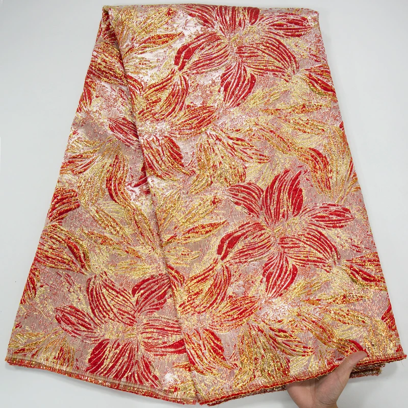 Африканская Жаккардовая Кружевная Ткань Sjd 2024