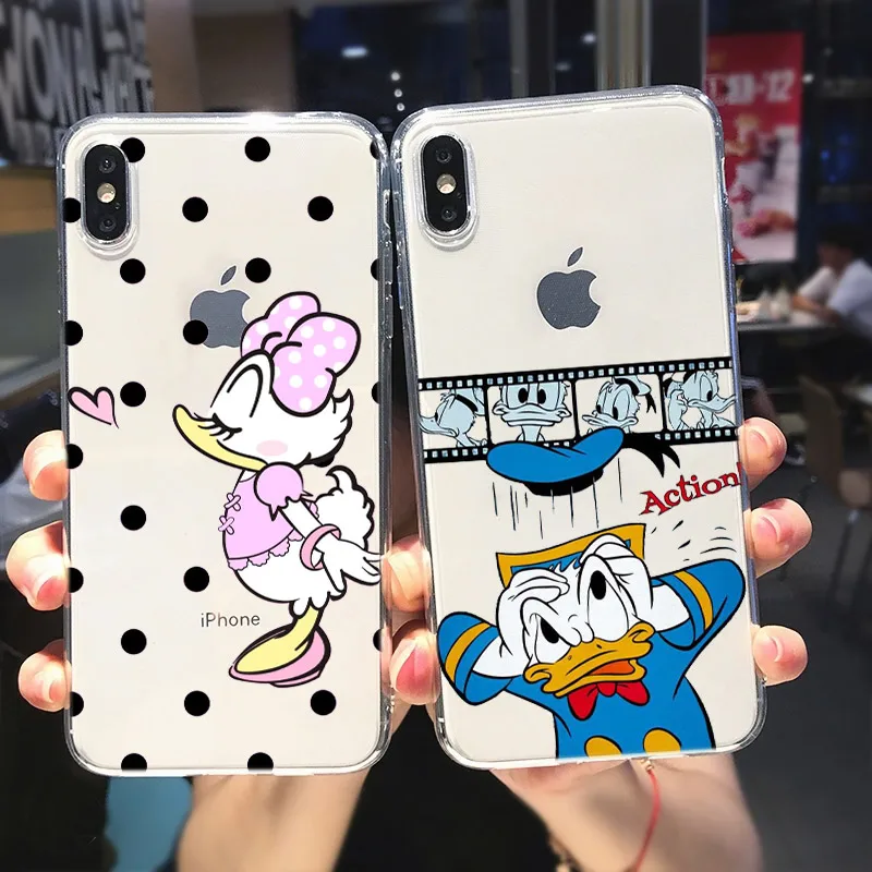 Силиконовый мягкий чехол Дональд и Дейзи Дак для Apple IPhone 13 12 Mini 11 Pro XS MAX XR X 8 7 6 5 SE Plus