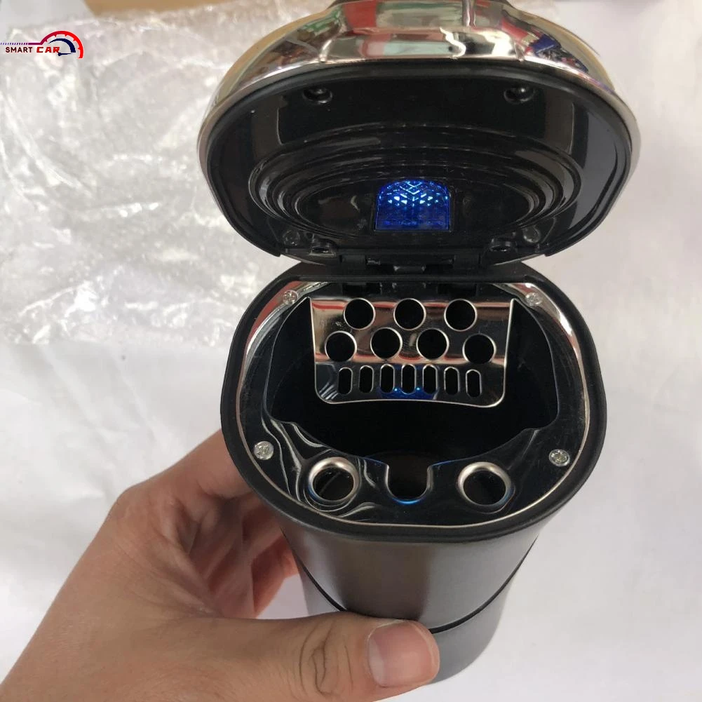

Detachable Car Led Ashtray Smokeless Auto Ashtray Flame Retardant Cigarette- Storage Cup for Vehicles Truck Auto Jeep Pick-up