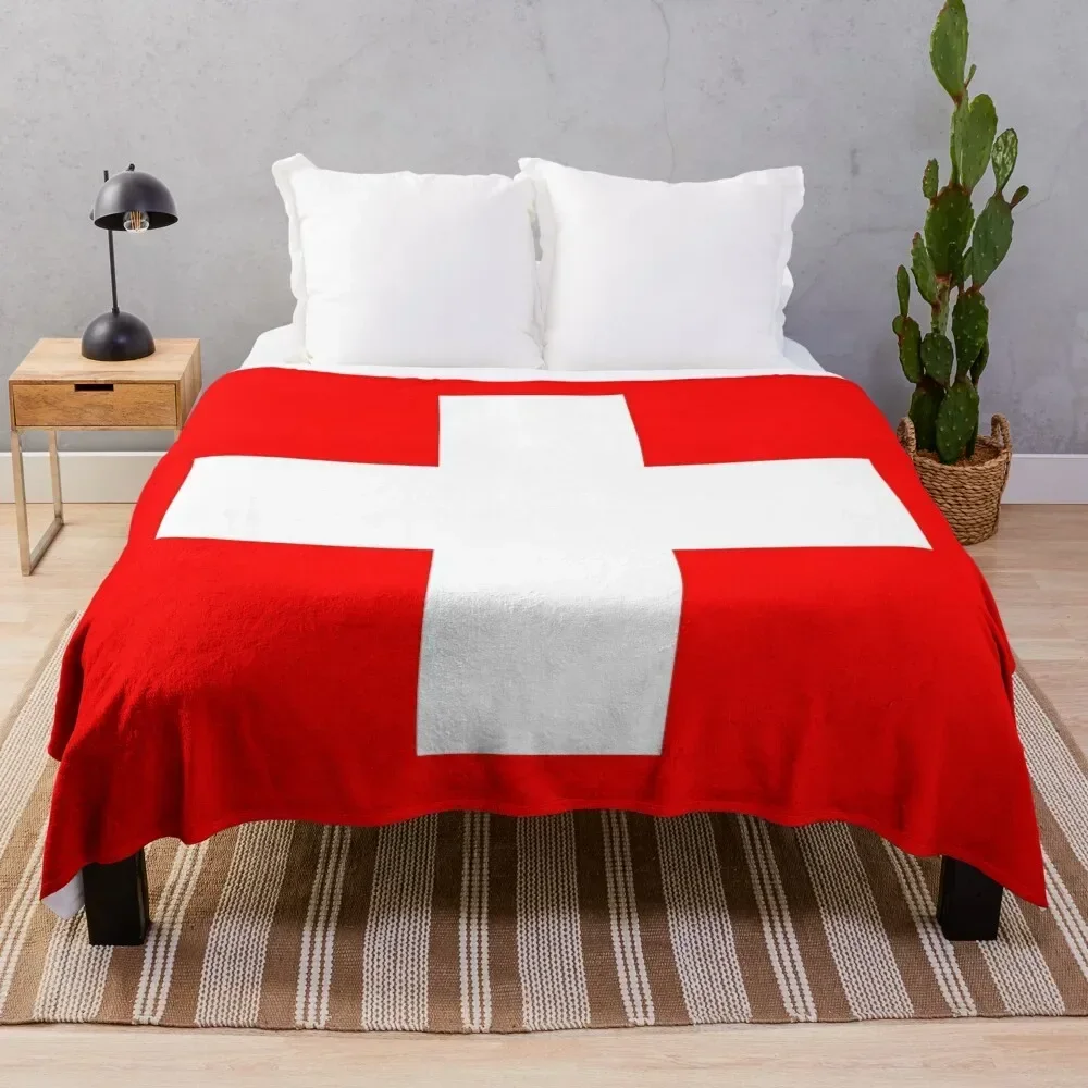Швейцарский флаг одеяло милый плед ретро тяжелый для сна
