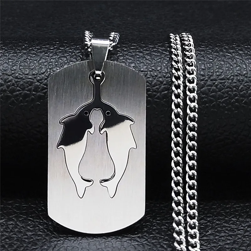 

Pisces Astrology Stainless Steel Necklaces Silver Color Geometry Necklace Pendant Jewelry collar acero inoxidable NXS07