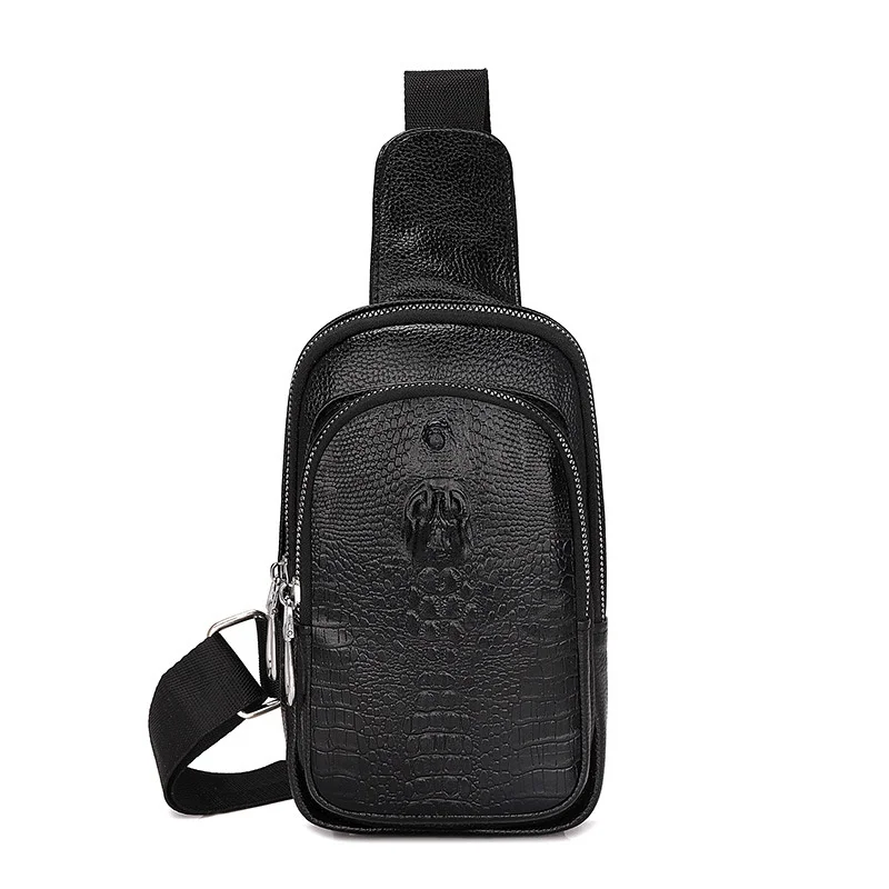 

Men's PU Leather Shoulder Bag Fashion Business Waterproof Crossbody Travel Sling Pack Messenger Chest For Male