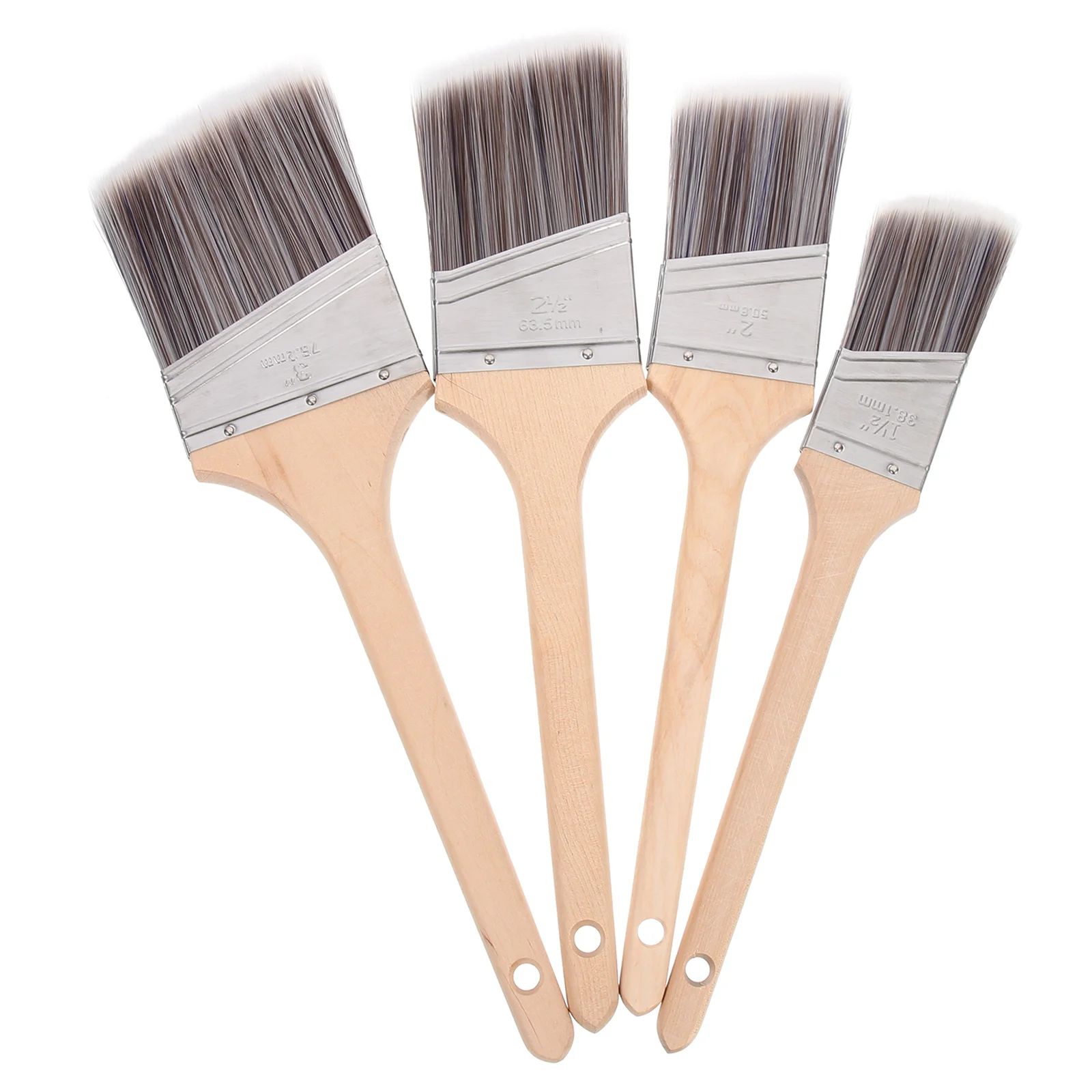 4pcs Watercolor Brush Wood Handle Brushes Multifunctional Brushes Wall Brushes Brushes for School Office Home