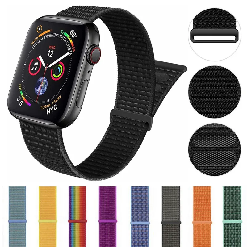 

For Apple watch1 2 3 4 5 6 / 7 / SE nylon loop magic strap